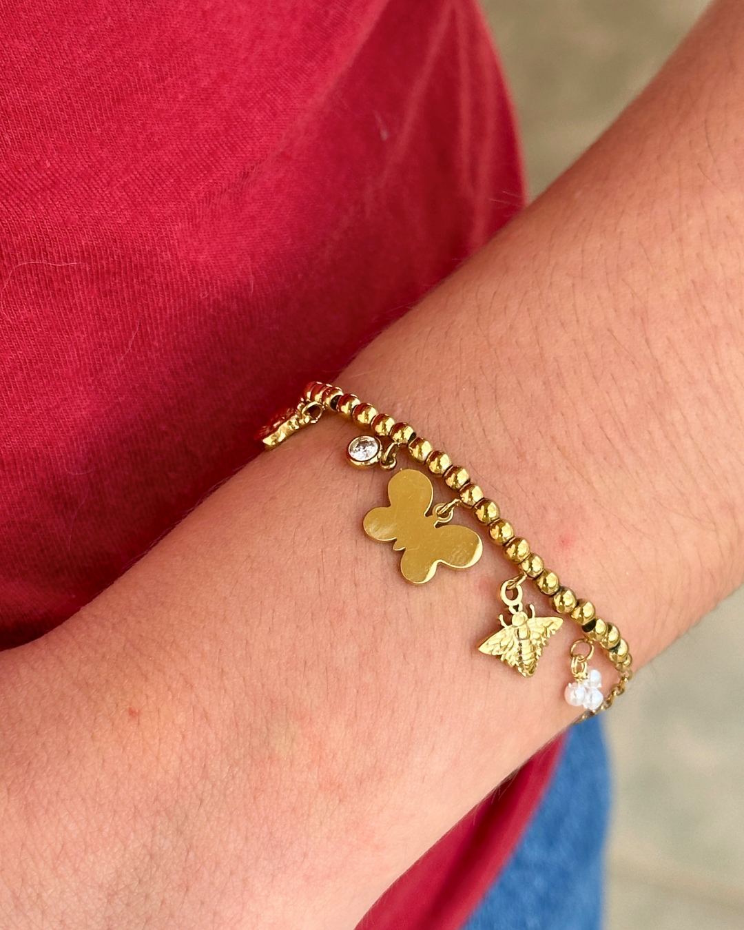 14K Gold Plated Butterfly Bracelet